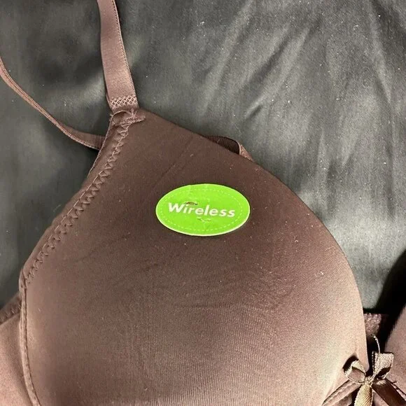 Angelina Chocolate Bra Adjustable Straps Convertible Removable Straps Wireless - Picture 4 of 12
